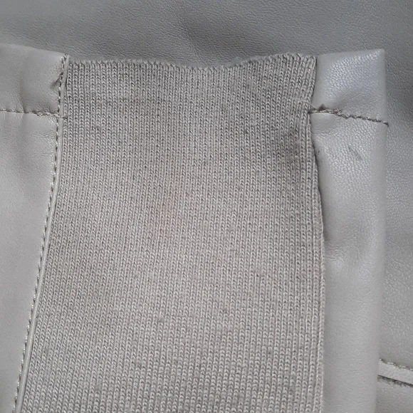 Bar III Grey Faux Leather Suede Open Front Zipper Pockets Flyaway Jacket Size S - Picture 13 of 15